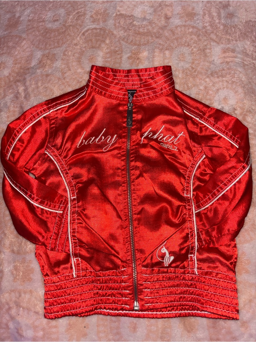 Baby Phat Red Satin Jacket with Logo Label size 2T.